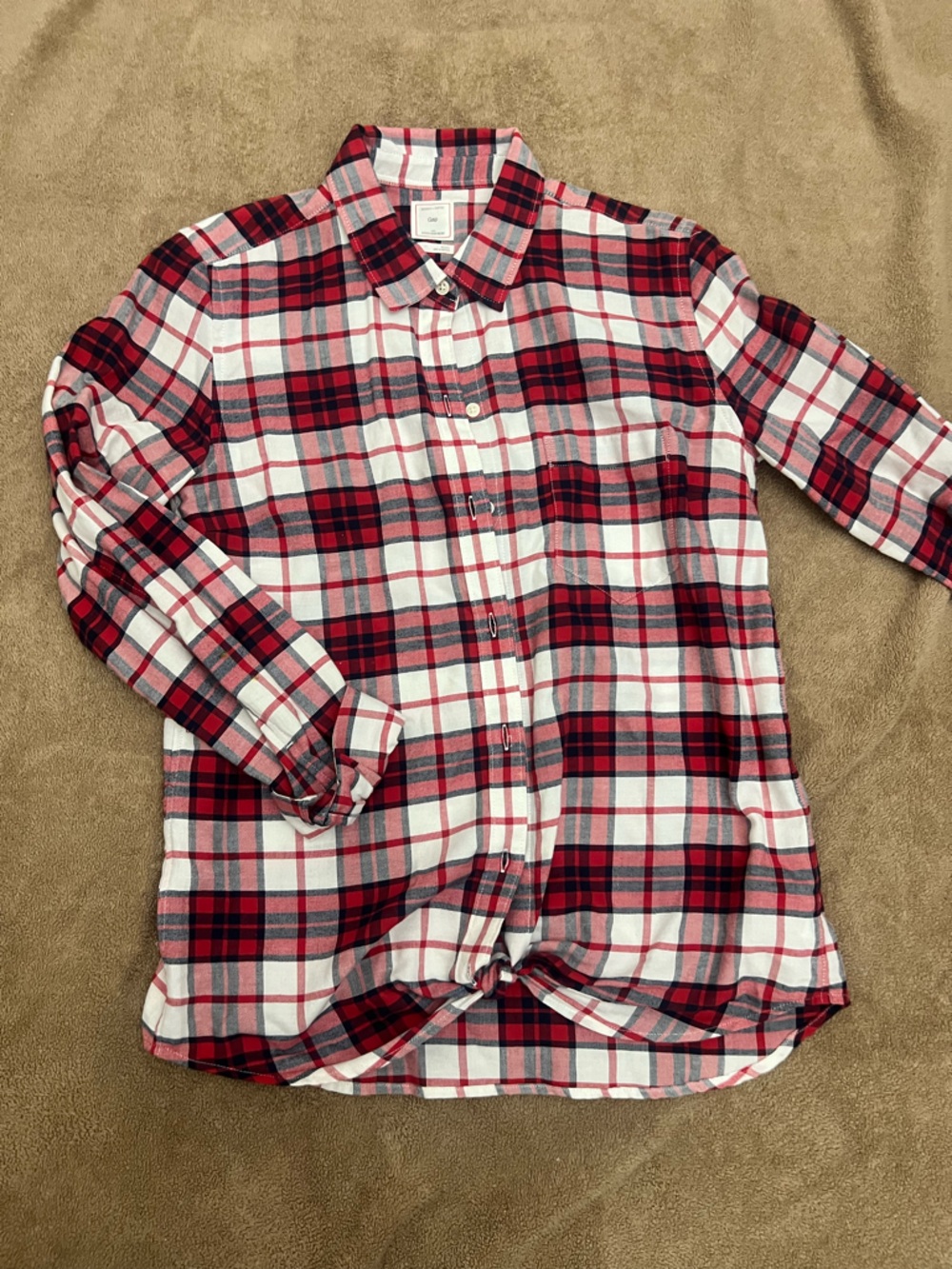 GAP Red, White & Black Plaid Button-Down Shirt
